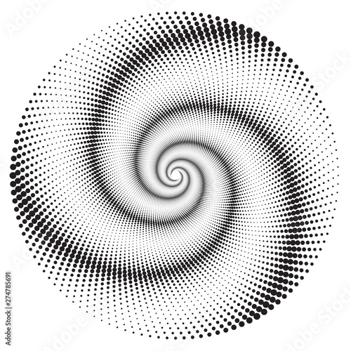 Dotted Halftone Vector Spiral Pattern or Texture