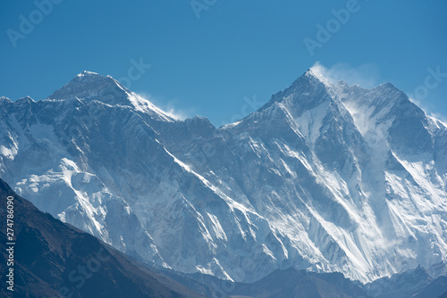 Mt Everest and Mt Lhotse in Himalayas © Kubyshin