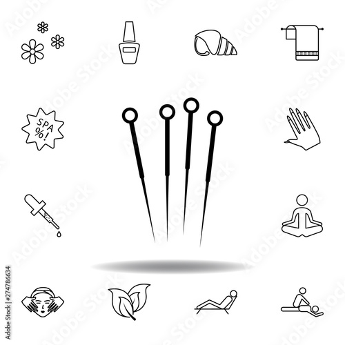 acupuncture needles outline icon. Detailed set of spa and relax illustrations icon. Can be used for web, logo, mobile app, UI, UX