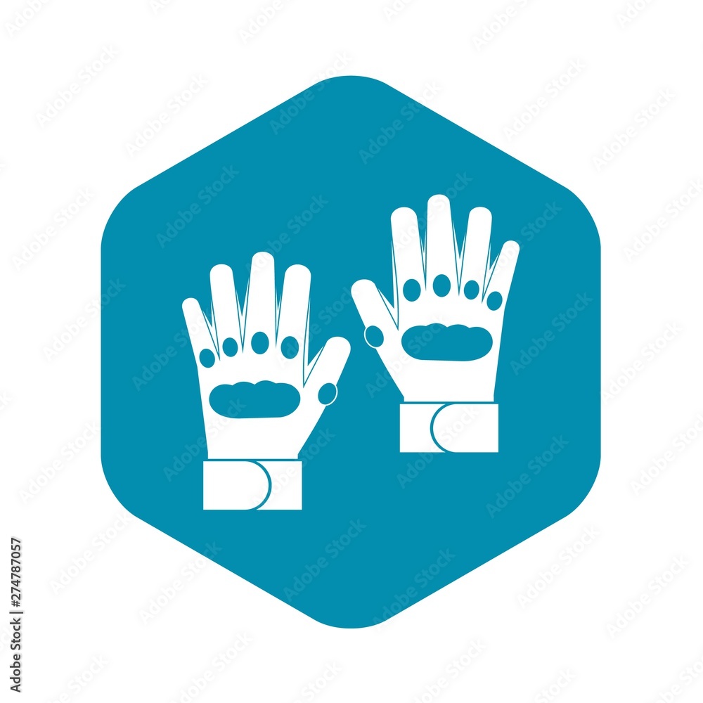Pair of paintball gloves icon in simple style on a white background vector illustration Pair of paintball gloves icon in simple style on a white background vector illustration