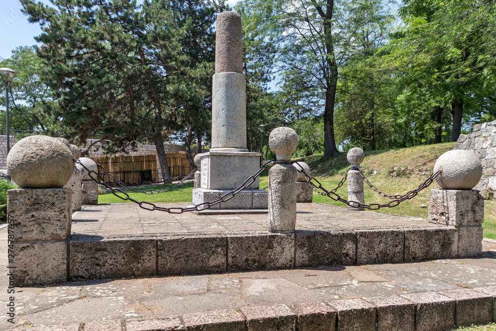Monument to Kniaz Milan in Fortress of City of Nis, Serbia