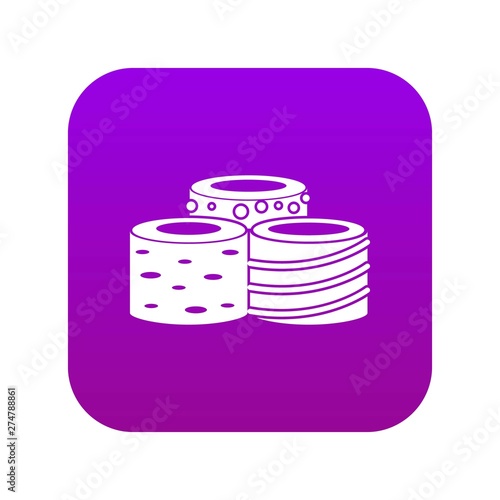 Tasty Turkish delight icon digital purple for any design isolated on white vector illustration