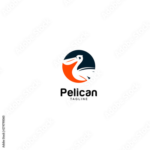 Pelican Bird Logo Abstract Design Vector Template