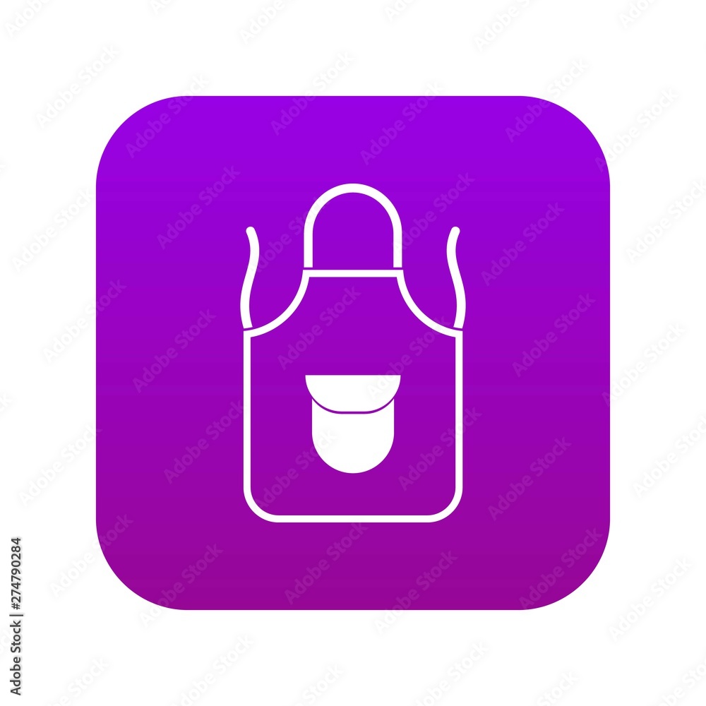 Apron with pocket icon digital purple for any design isolated on white vector illustration Apron with pocket icon digital purple for any design isolated on white vector illustration