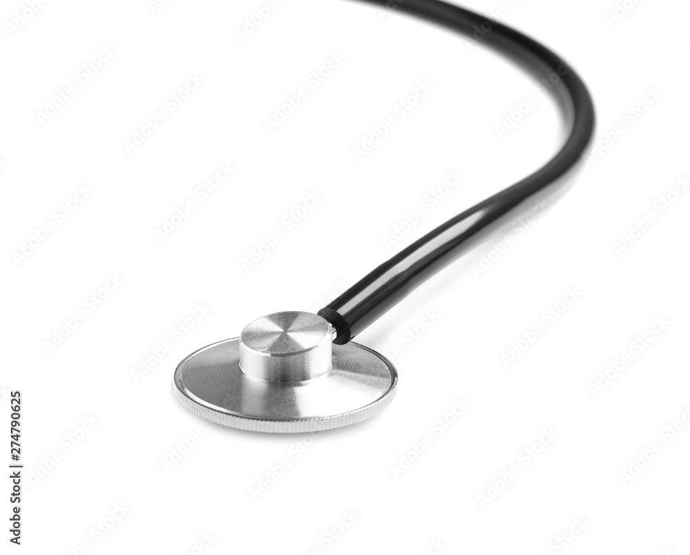 Stethoscope isolated on white, closeup. Medical tool Stethoscope isolated on white, closeup. Medical tool