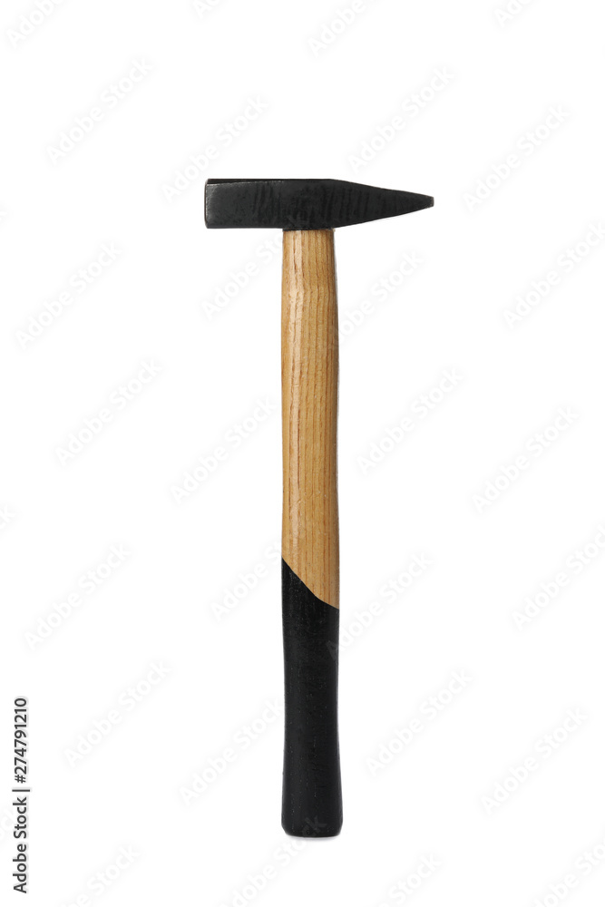 New hammer on white background. Professional construction tool
