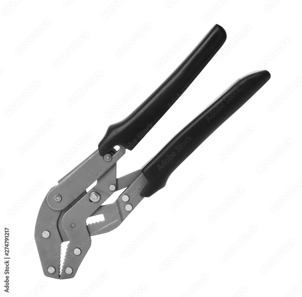 New pliers on white background. Professional construction tool New pliers on white background. Professional construction tool