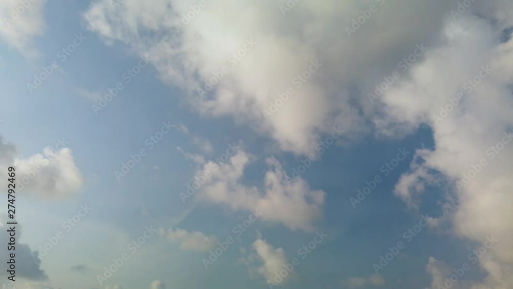 Blue sky with clouds - Panning motion with gimbal Blue sky with clouds - Panning motion with gimbal