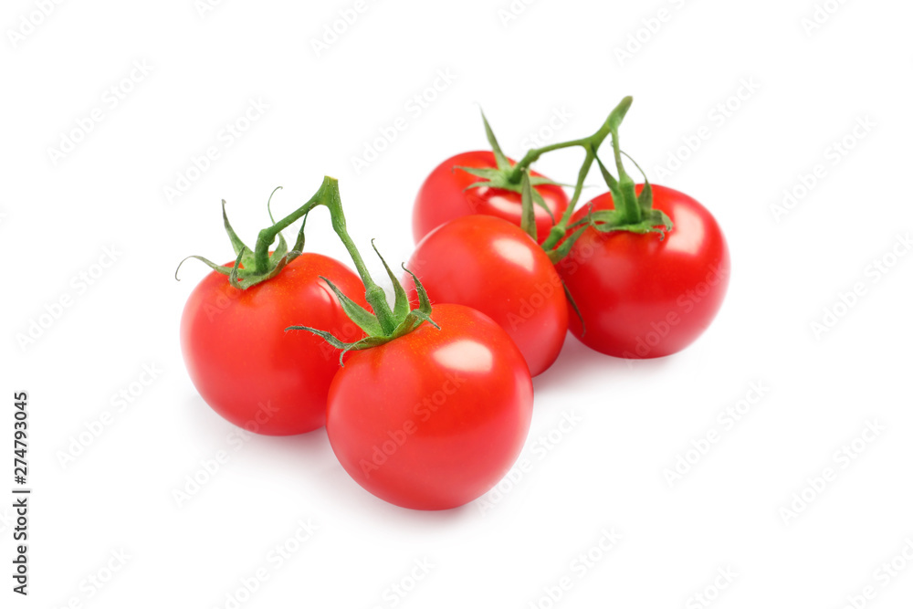 Fresh organic cherry tomatoes isolated on white Fresh organic cherry tomatoes isolated on white