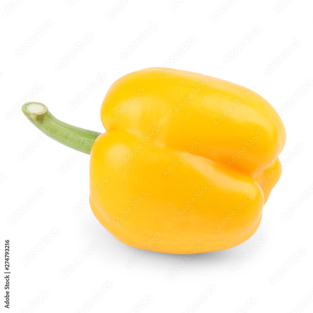 Ripe yellow bell pepper isolated on white Ripe yellow bell pepper isolated on white