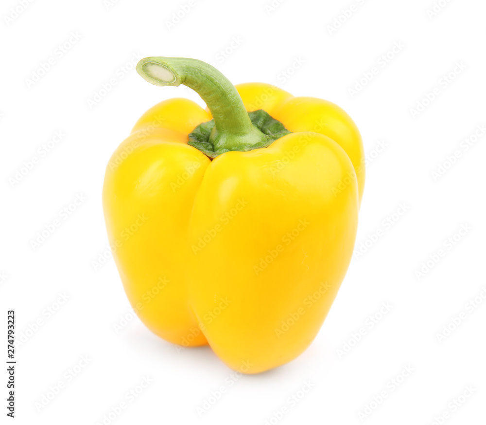 Ripe yellow bell pepper isolated on white Ripe yellow bell pepper isolated on white