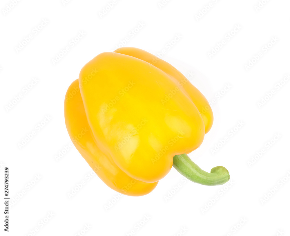 Ripe yellow bell pepper isolated on white Ripe yellow bell pepper isolated on white
