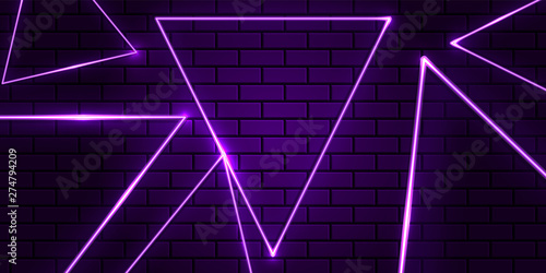 abstract triangle purple neon background