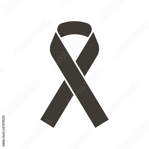 Awareness ribbon. Vector flat glyph icon illustration. Symbol for awareness of different diseases and support, raise consciousness for a cause