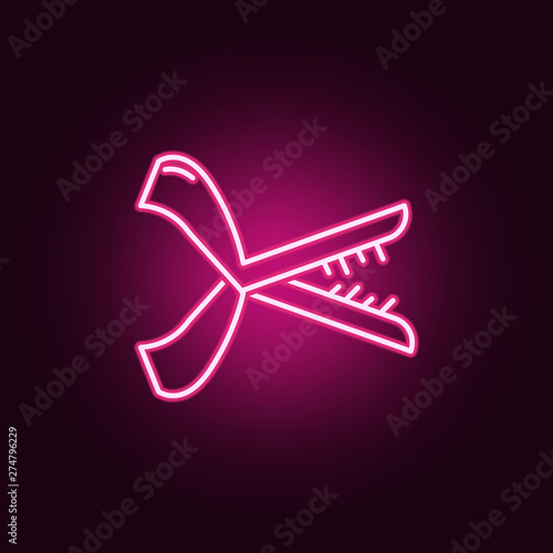 Umbrella neon icon. Elements of Women's accessories set. Simple icon for websites, web design, mobile app, info graphics photo