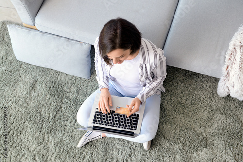 Woman Online Shopping with ...