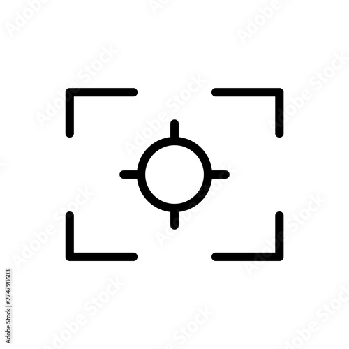 Camera, center icon - Vector. Photo concept vector illustration.