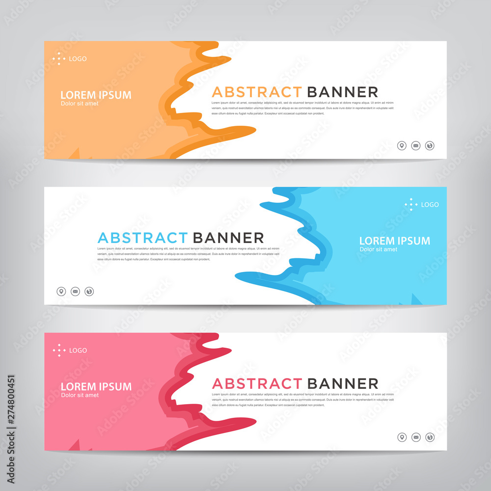 banner template, ink style, vector illustration