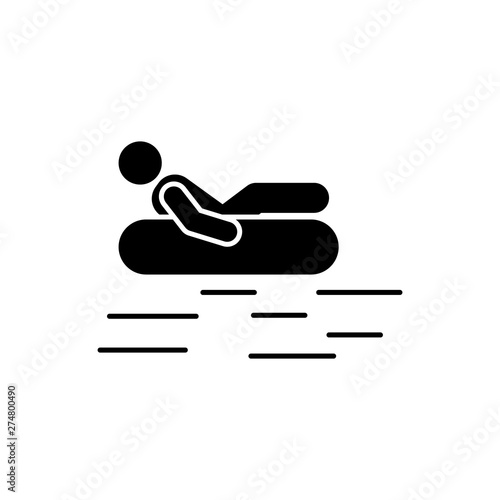 Man adventure rafting canoe icon. Element of pictogram adventure illustration
