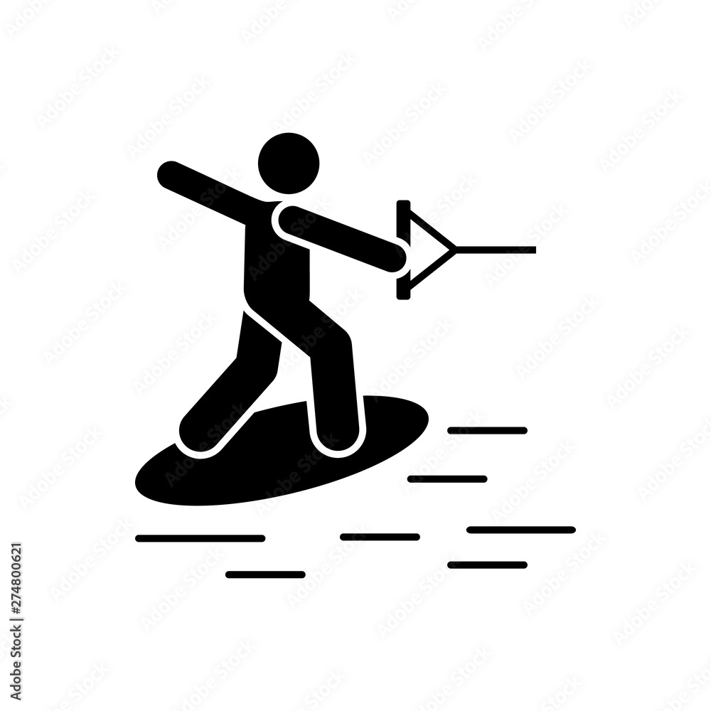 Man adventure sea surfing icon. Element of pictogram adventure illustration