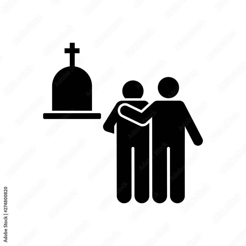 Two Man Funeral Friend Grief Icon Element Of Pictogram Death Illustration Stock Vector Adobe Stock