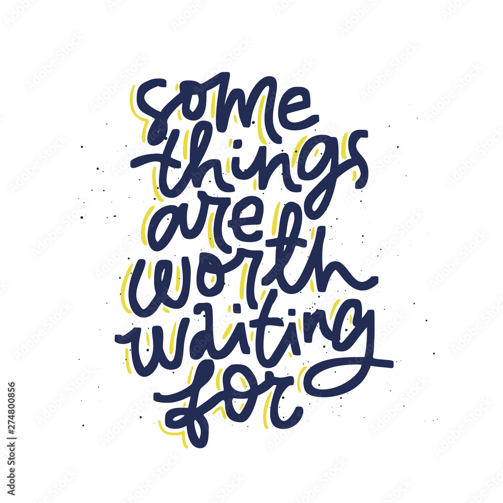 Fototapeta premium Pregnancy phrase, quote ink brush calligraphy