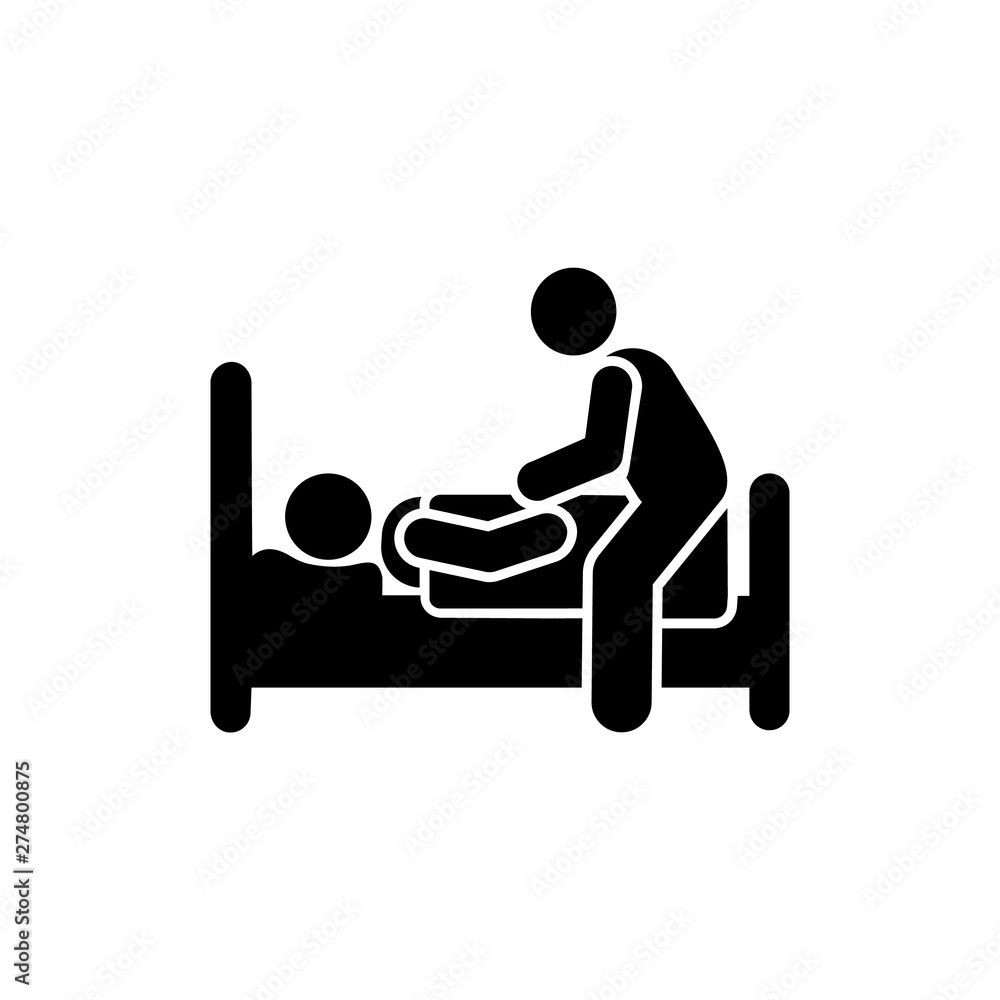 Man patient sorrow grief icon. Element of pictogram death illustration Man patient sorrow grief icon. Element of pictogram death illustration