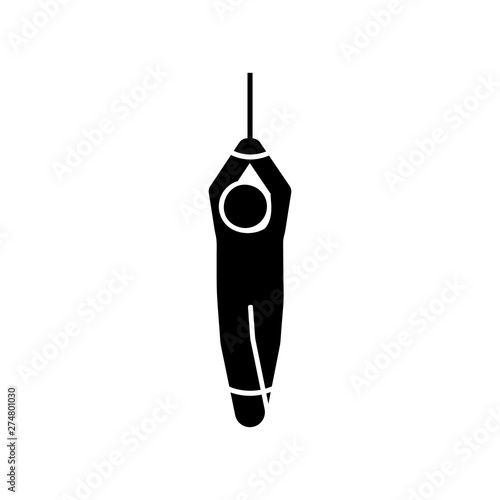 Man dead kill fire burn alive icon. Element of pictogram death illustration