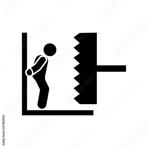 Torture man dead fear icon. Element of pictogram death illustration