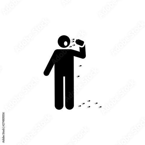Man suicide drugs icon. Element of pictogram death illustration