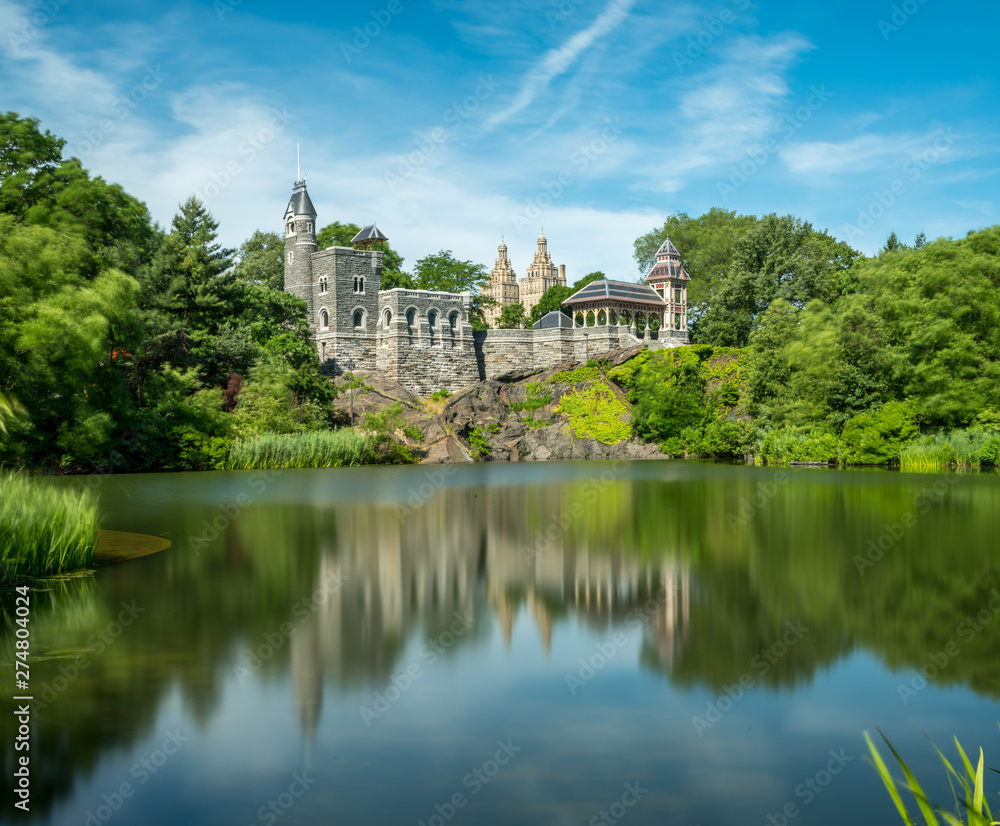 View of the Belvedere Castle in Central Park With Clear Skies
