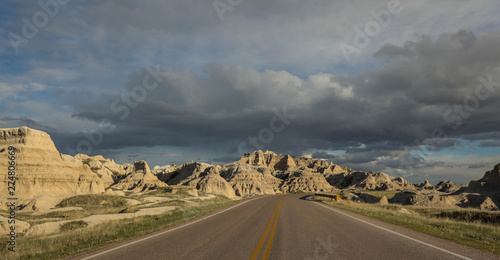 Evening light on the stunning hills in the Badlands.