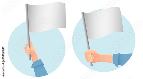 Photos white flag in hand icon