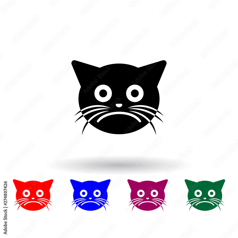 Obraz premium it's a pity cat multi color icon. Elements of cat smile set. Simple icon for websites, web design, mobile app, info graphics