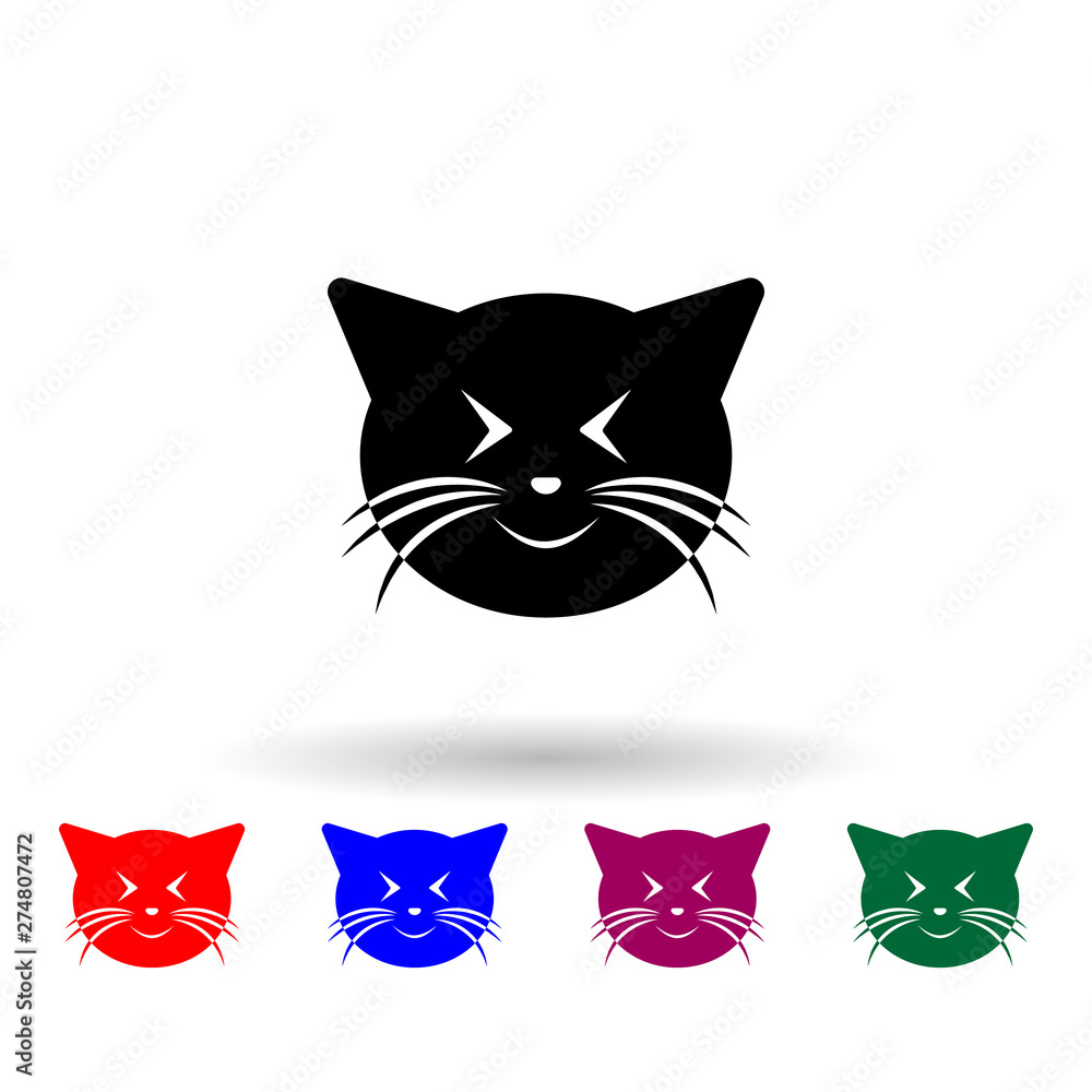oh yeah cat multi color icon. Elements of cat smile set. Simple icon for websites, web design, mobile app, info graphics