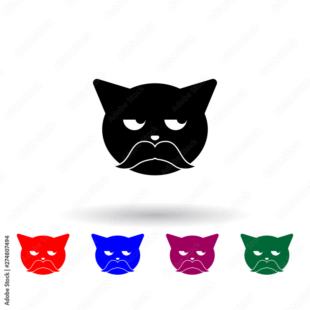 cool older cat multi color icon. Elements of cat smile set. Simple icon for websites, web design, mobile app, info graphics