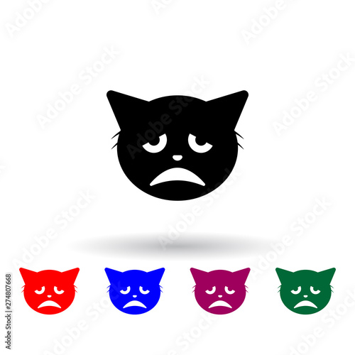 Fototapeta Naklejka Na Ścianę i Meble -  not in the mood cat multi color icon. Elements of cat smile set. Simple icon for websites, web design, mobile app, info graphics