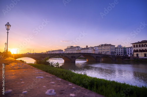 Florence, along the Arno River, in the Tuscany region of Italy. © Jbyard
