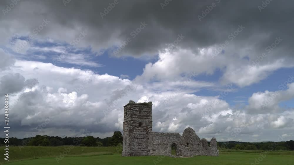 Knowlton Church, Dorset, England. Timelapse. Knowlton Church, Dorset, England. Timelapse.