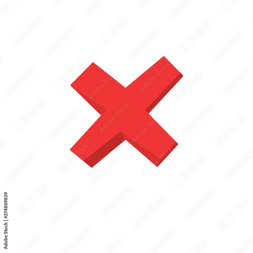 X cross checkmark vector icon X cross checkmark vector icon