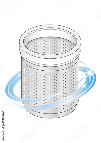 洗濯機 洗濯槽 裏側 イラスト 掃除 きれい 汚れ カビ 除菌 洗浄  separate layer vector