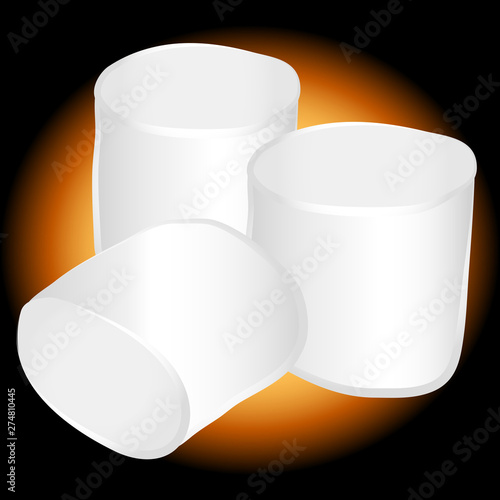 untoasted marshmallows vector icon illustration graphic