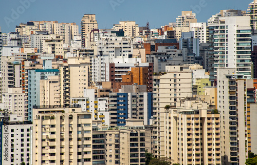 Building wall in the big city. Sao Paulo city Brazil, South America. 