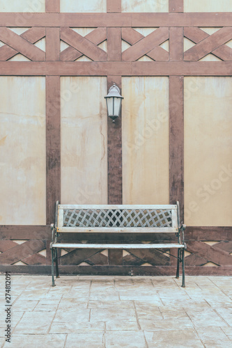Vintage wooden chair  with old wood background