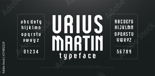 Condensed high, tall simple font alphabet typeface. Modern Alphabet Fonts. Typography urban letters style uppercase, lowercase  and numbers. vector illustration