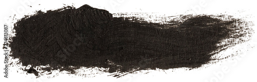 Long hand drawn isolated black ink oil paintbrush stripe with dirty black color esp 10 vector illustration.