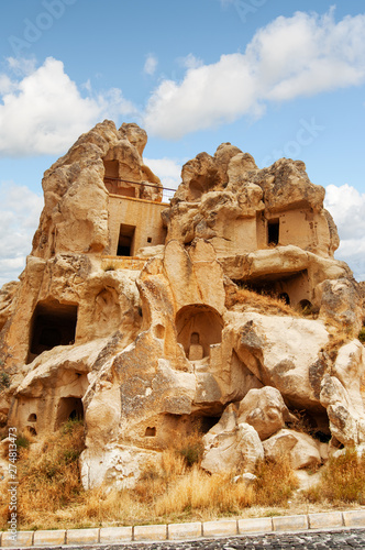 Ruins of ancient cave house in Goreme at Cappadocia, Turkey