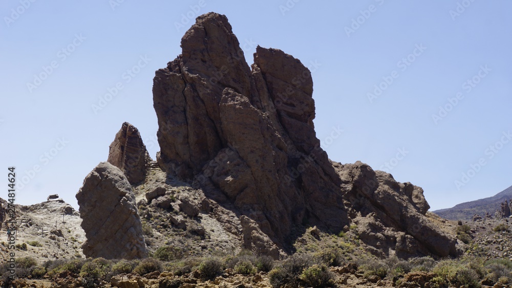 huge rock formations in teide park