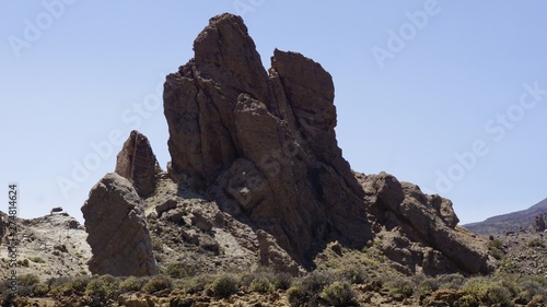 huge rock formations in teide park