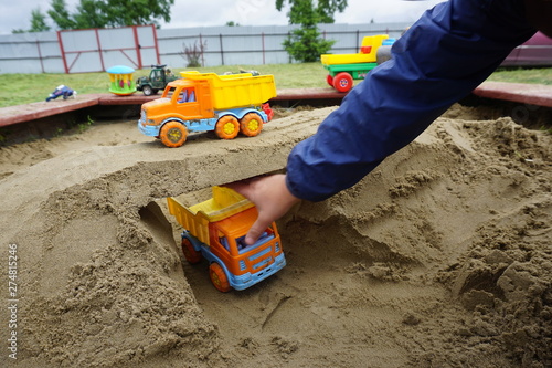 sandbox, kids truck, toys